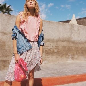 Madewell Pink Ruffle Top